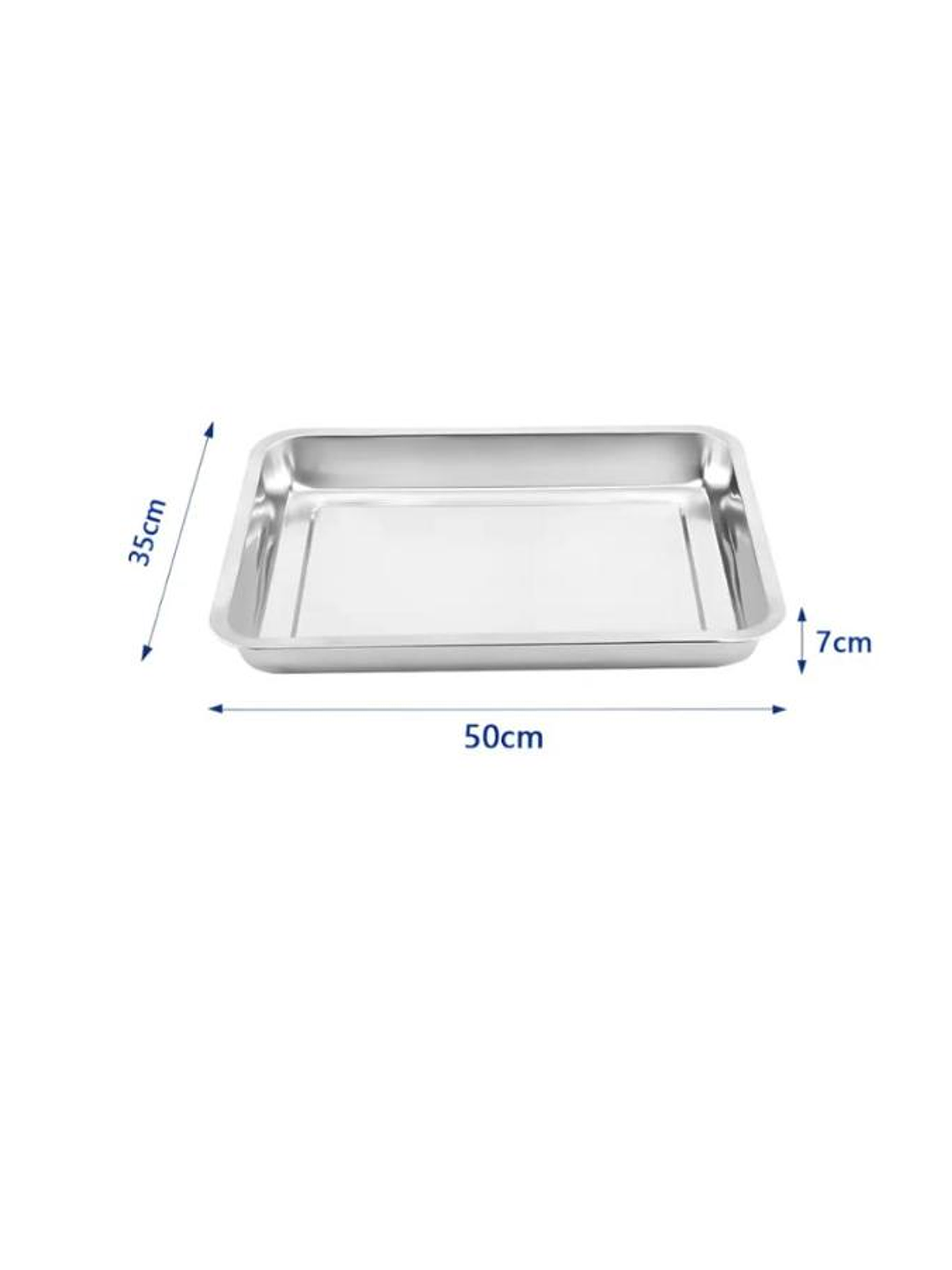 Bandeja Acero Inoxidable Gastronómica Rectangular 50x35x7cm 4