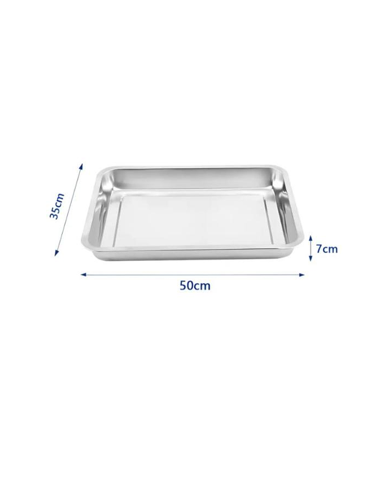 Bandeja Acero Inoxidable Gastronómica Rectangular 50x35x7cm 4