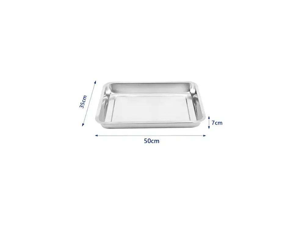 Bandeja Acero Inoxidable Gastronómica Rectangular 50x35x7cm 4