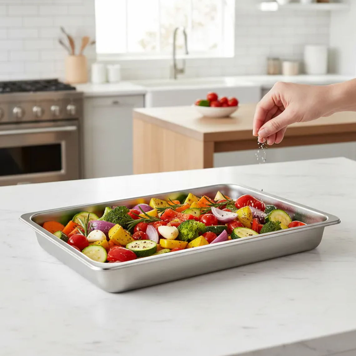 Budinera Acero Inoxidable Gastronómica Rectangular 60x40x7cm 4