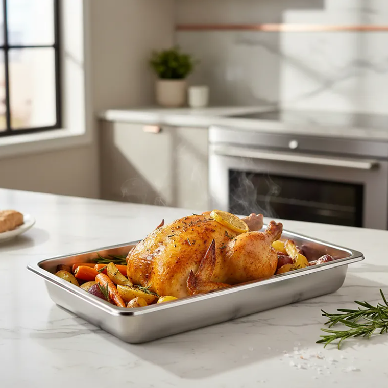 Budinera Acero Inoxidable Gastronómica Rectangular 60x40x7cm 1