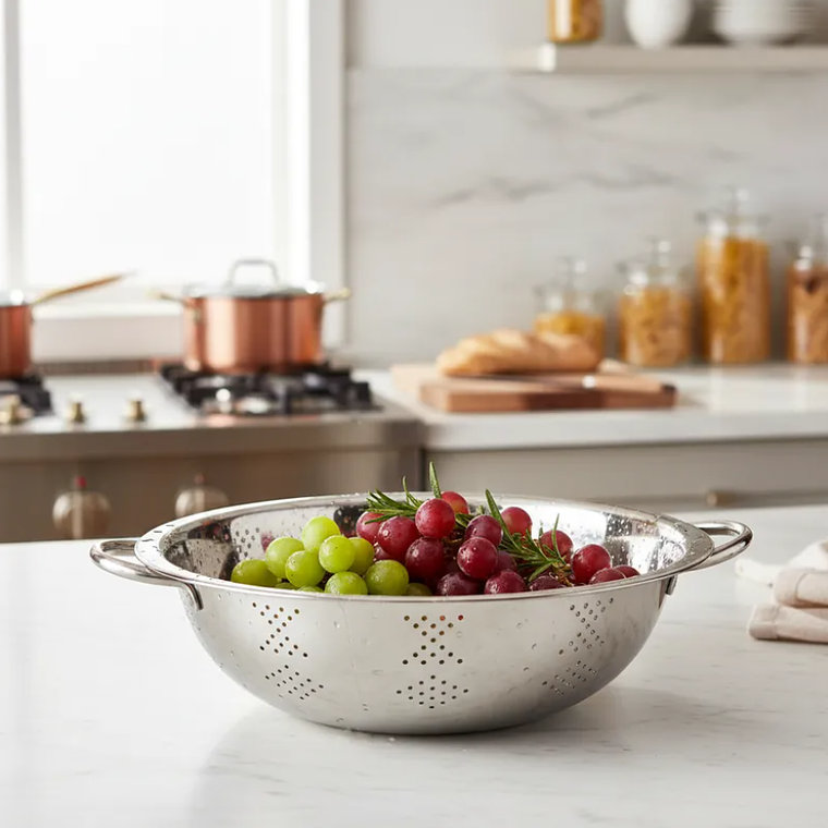 Colador Bowl Escurridor De Acero Inoxidable 30 Cm Con Asas 1