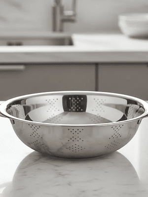 Colador de Acero Inoxidable 28cm con Asas Cocina