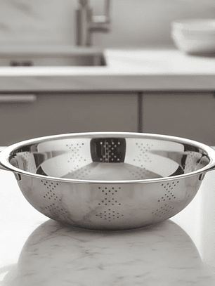 Colador de Acero Inoxidable 28cm con Asas Cocina