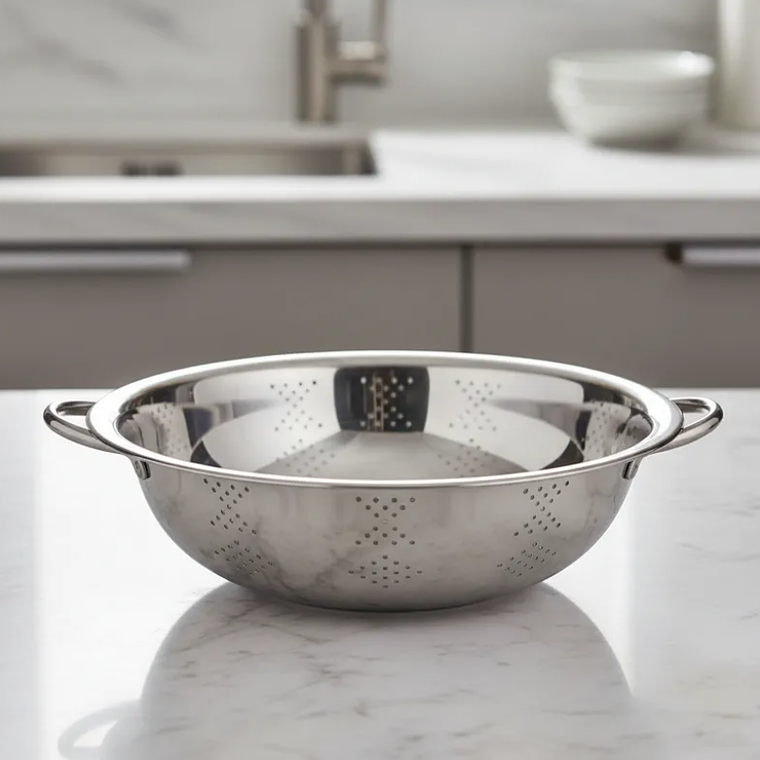 Colador de Acero Inoxidable 28cm con Asas Cocina 2