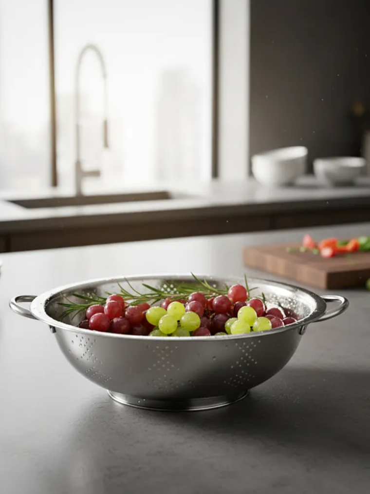 Colador de Acero Inoxidable 28cm con Asas Cocina 5