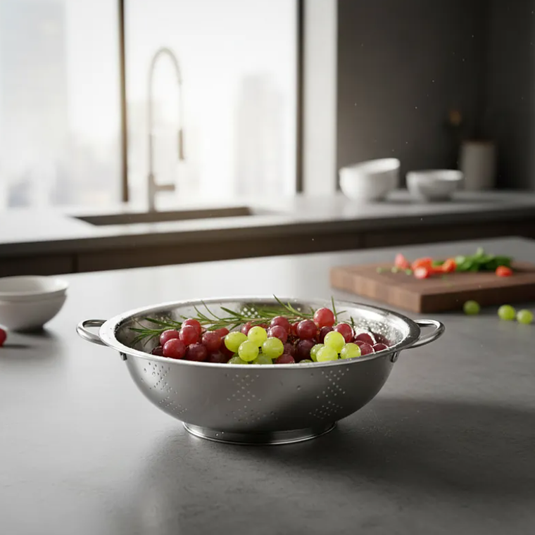 Colador de Acero Inoxidable 28cm con Asas Cocina 5