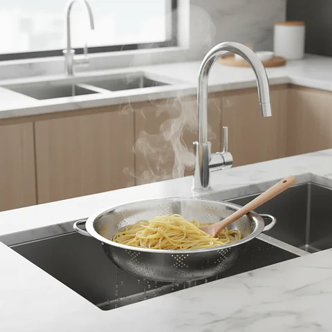 Colador de Acero Inoxidable 28cm con Asas Cocina