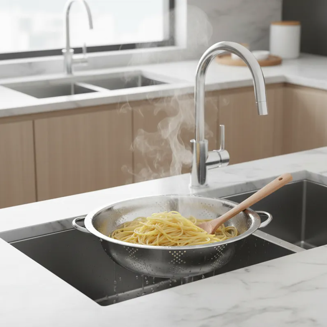 Colador de Acero Inoxidable 28cm con Asas Cocina 1