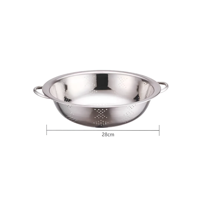 Colador de Acero Inoxidable 28cm con Asas Cocina 3