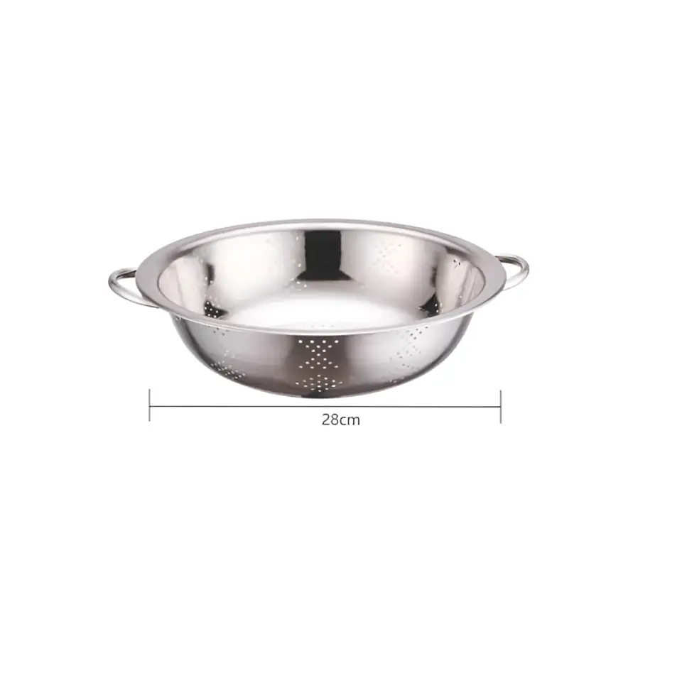 Colador de Acero Inoxidable 28cm con Asas Cocina 3