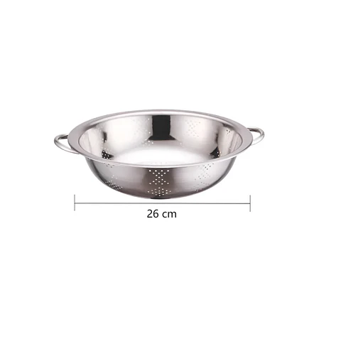 Colador De Acero Inoxidable 26cm Con Asas Cocina