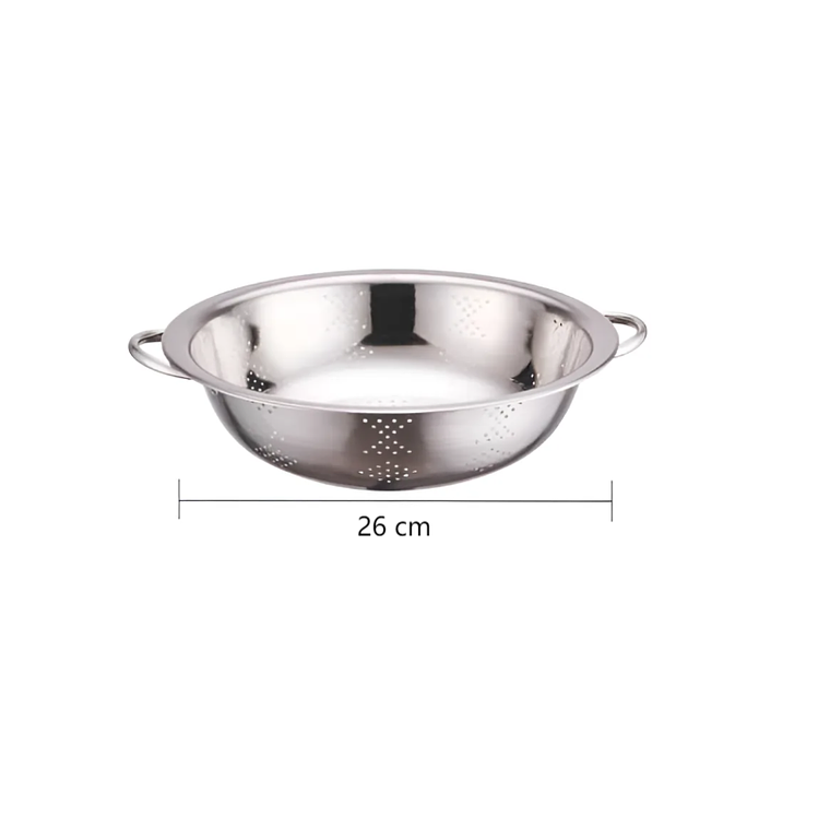 Colador De Acero Inoxidable 26cm Con Asas Cocina 2