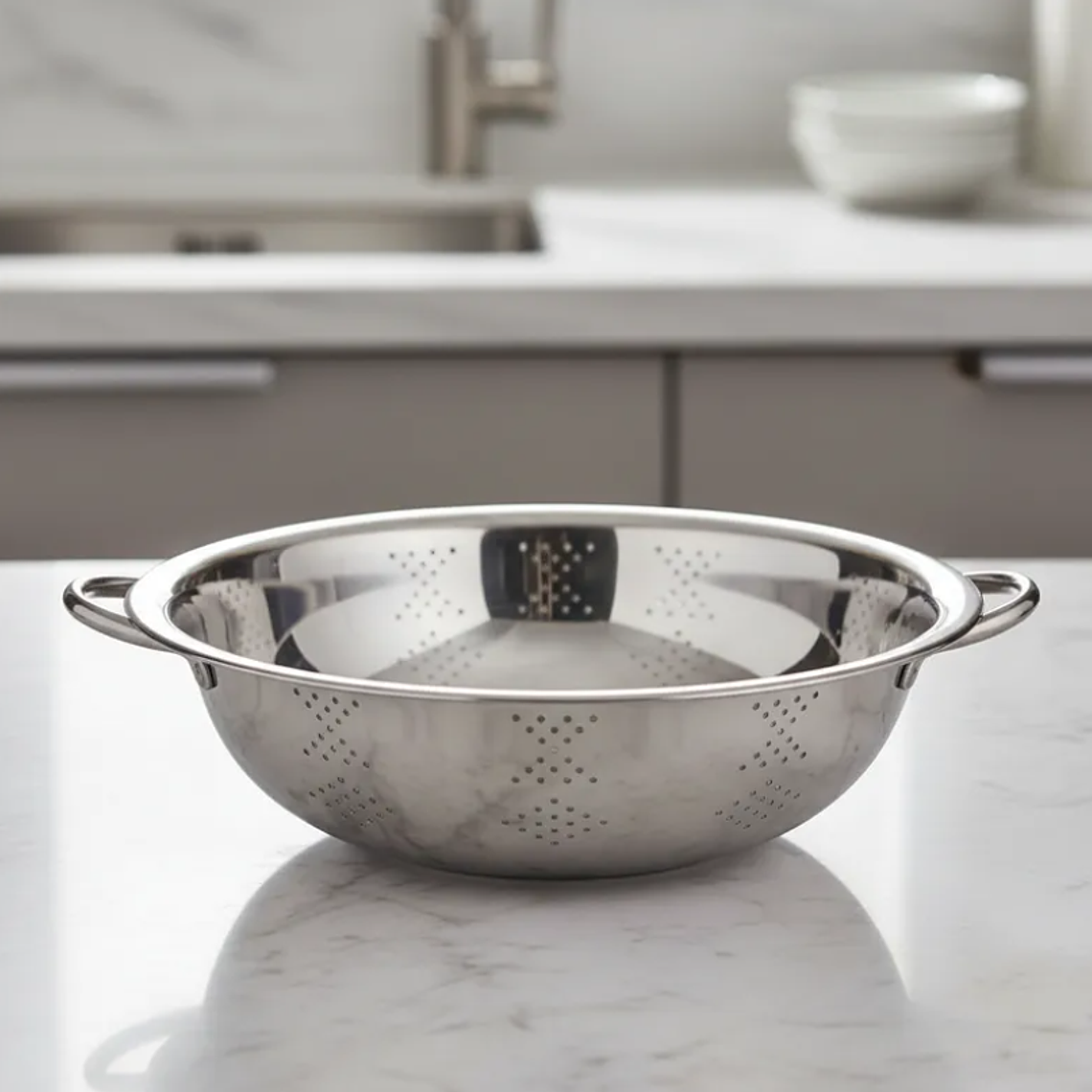 Colador De Acero Inoxidable 26cm Con Asas Cocina 5