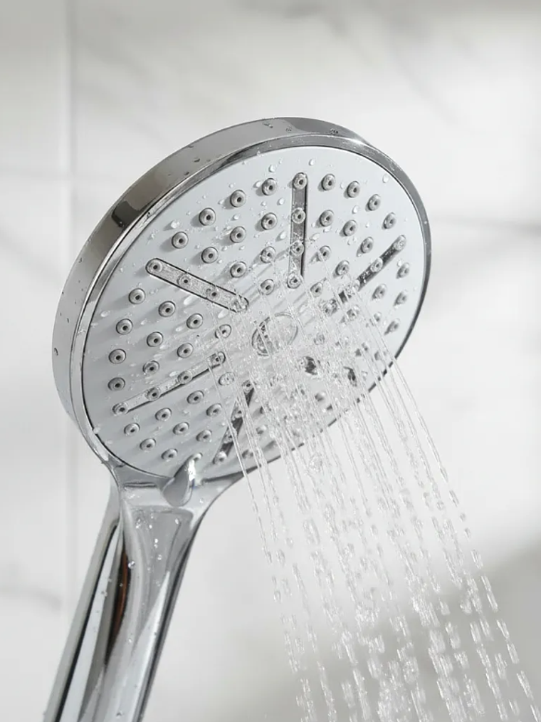 Mango de ducha redondo cromado 23cm para baño 5