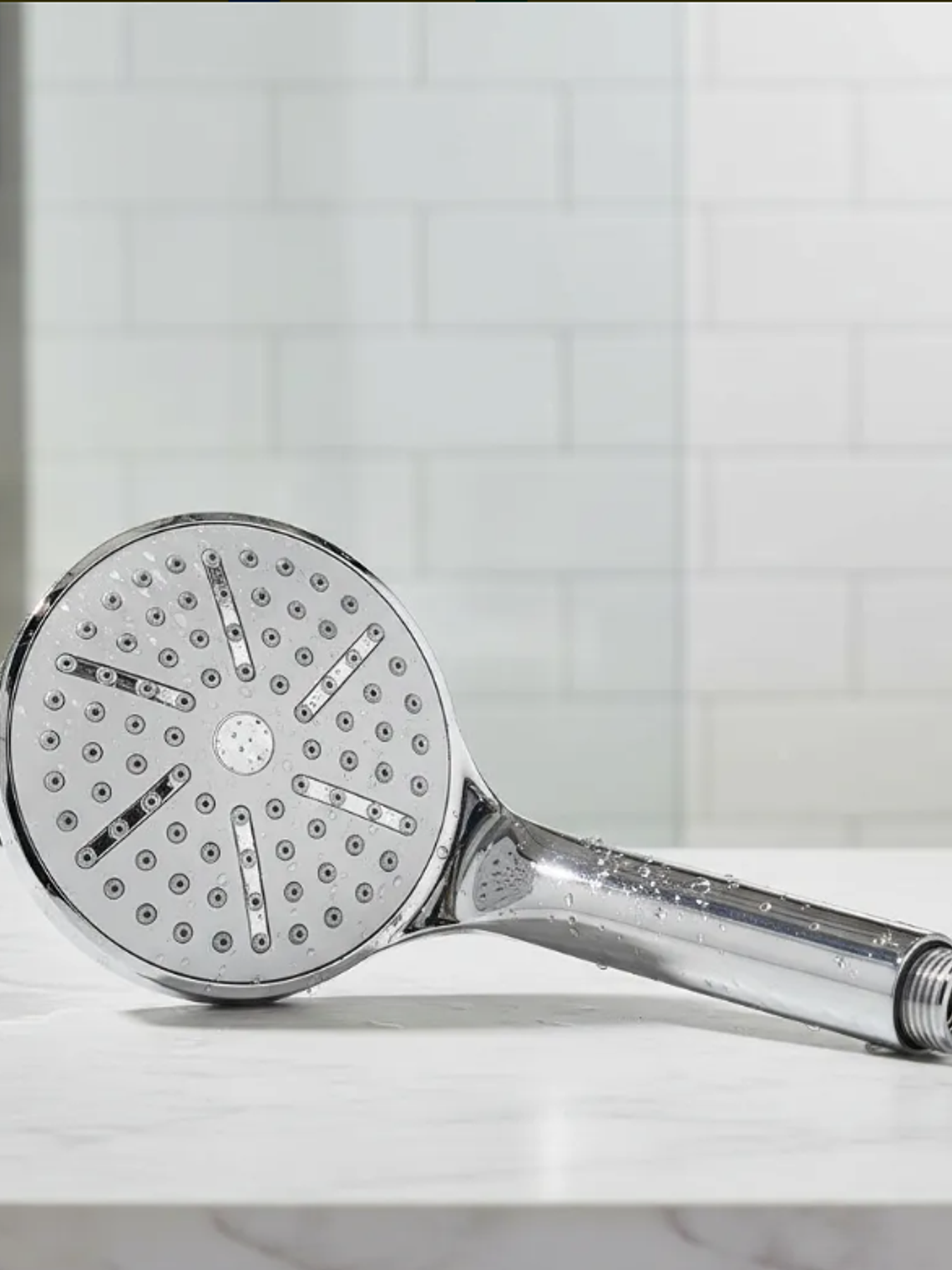 Mango de ducha redondo cromado 23cm para baño 1