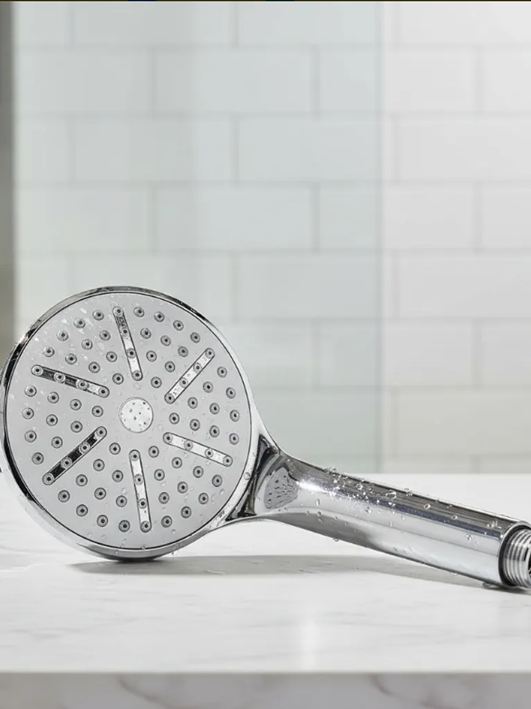 Mango de ducha redondo cromado 23cm para baño 1