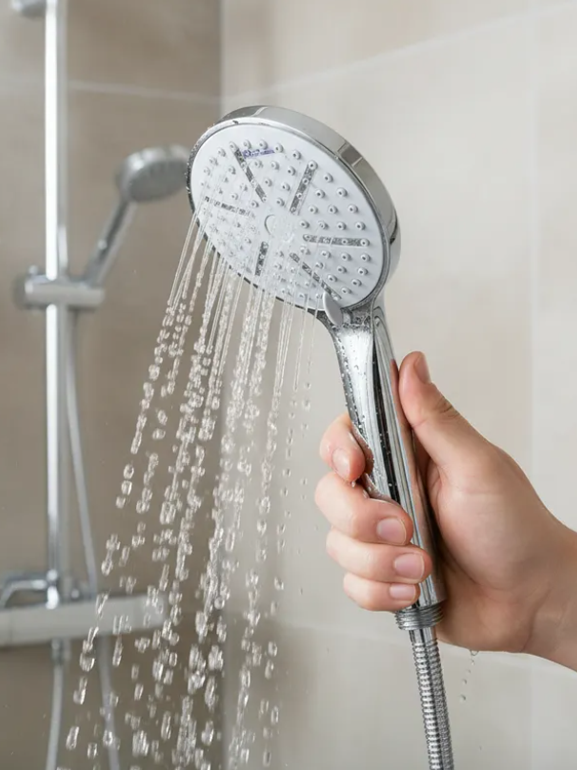 Mango de ducha redondo cromado 23cm para baño 6