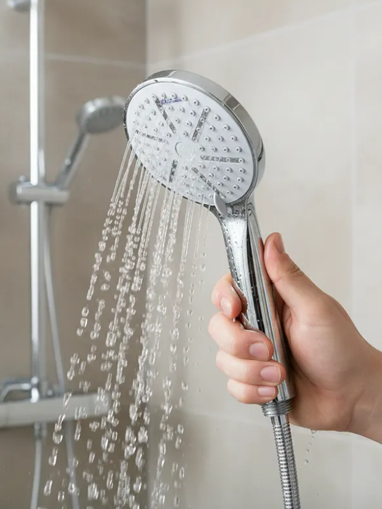 Mango de ducha redondo cromado 23cm para baño 6