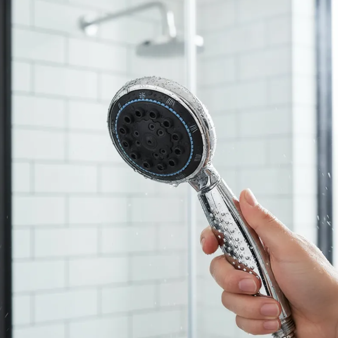Mango de ducha multifunción cromado 22 cm 1
