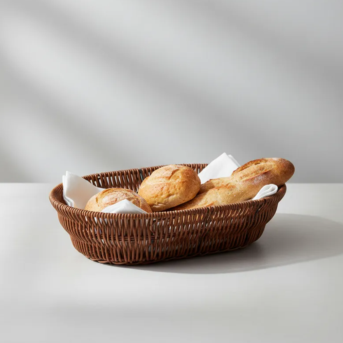 Canasto Panera Frutero Ovalado Simil Mimbre Ratán 25cm 3