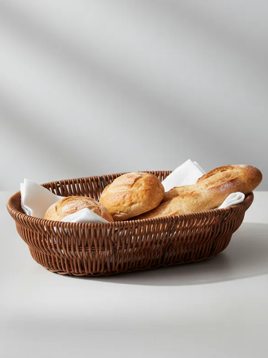 Canasto Panera Frutero Ovalado Simil Mimbre Ratán 25cm 3