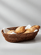 Canasto Panera Frutero Ovalado Simil Mimbre Ratán 25cm - Miniatura 3