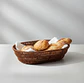 Canasto Panera Frutero Ovalado Simil Mimbre Ratán 25cm - Miniatura 3