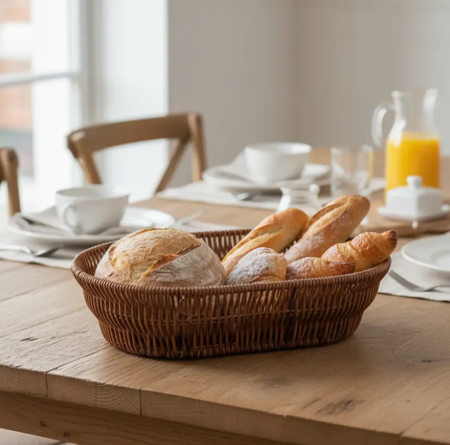 Canasto Panera Frutero Ovalado Simil Mimbre Ratán 25cm 1