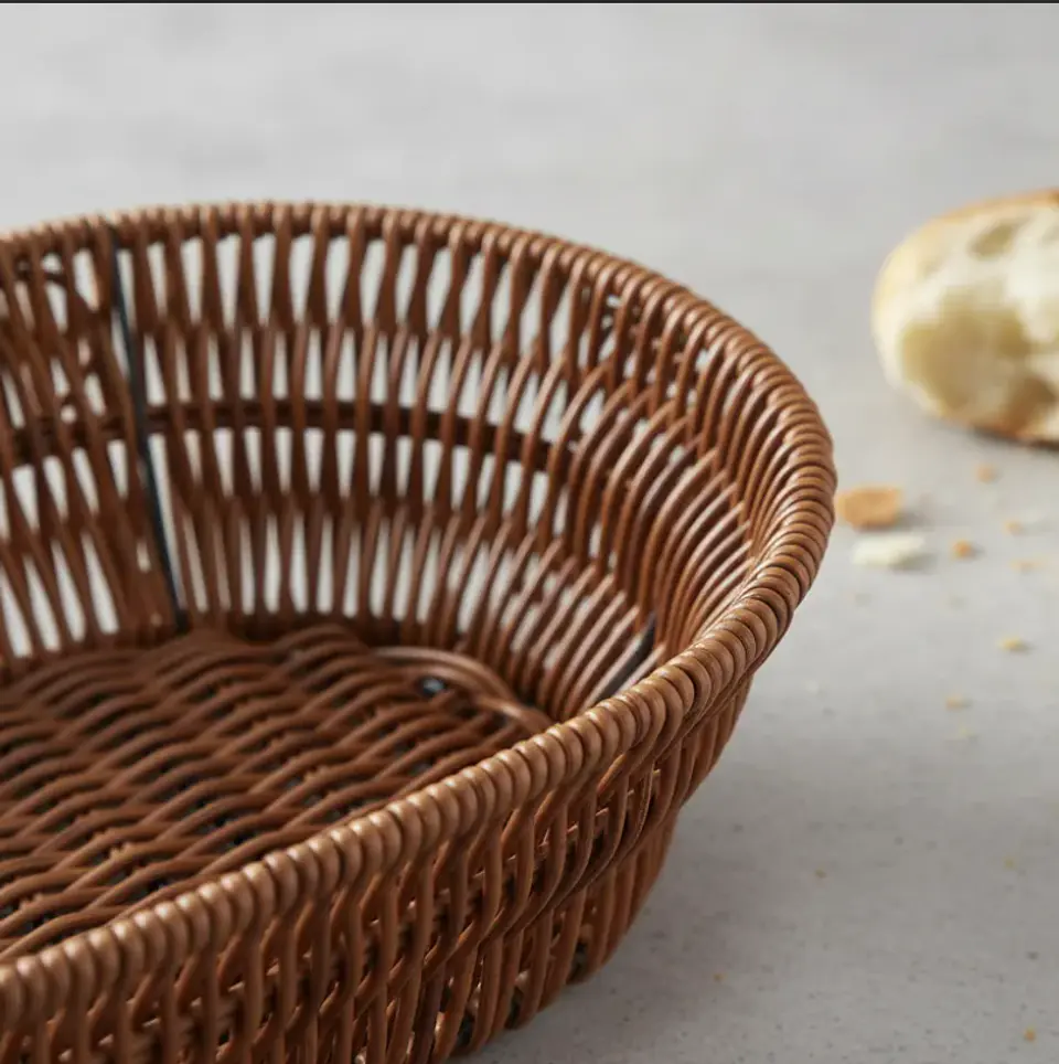 Canasto Panera Frutero Ovalado Simil Mimbre Ratán 25cm 4