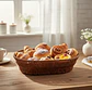 Canasto Panera Frutero Ovalado Simil Mimbre Ratán 25cm - Miniatura 5