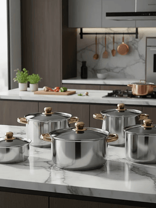 Set Ollas Acero Inoxidable 12 Piezas