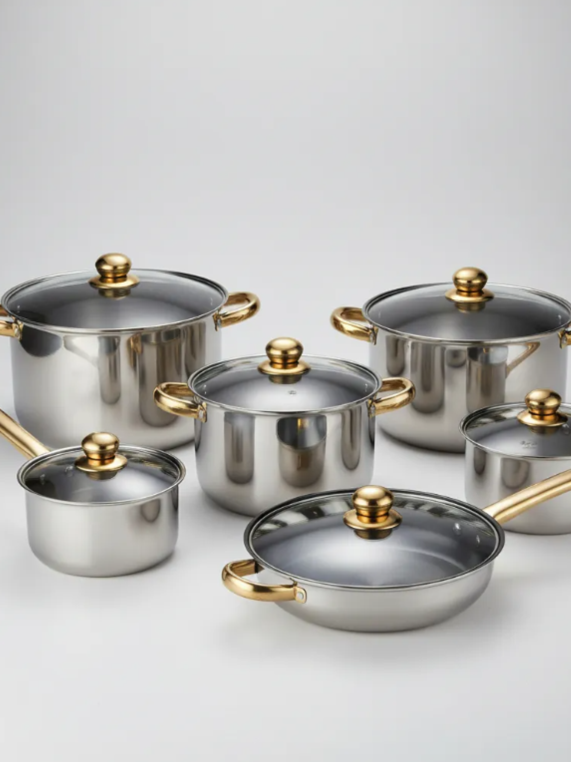 Set Ollas Acero Inoxidable 12 Piezas 2