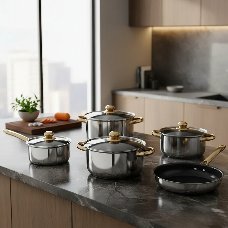 Set Ollas Acero Inoxidable 12 Piezas 4