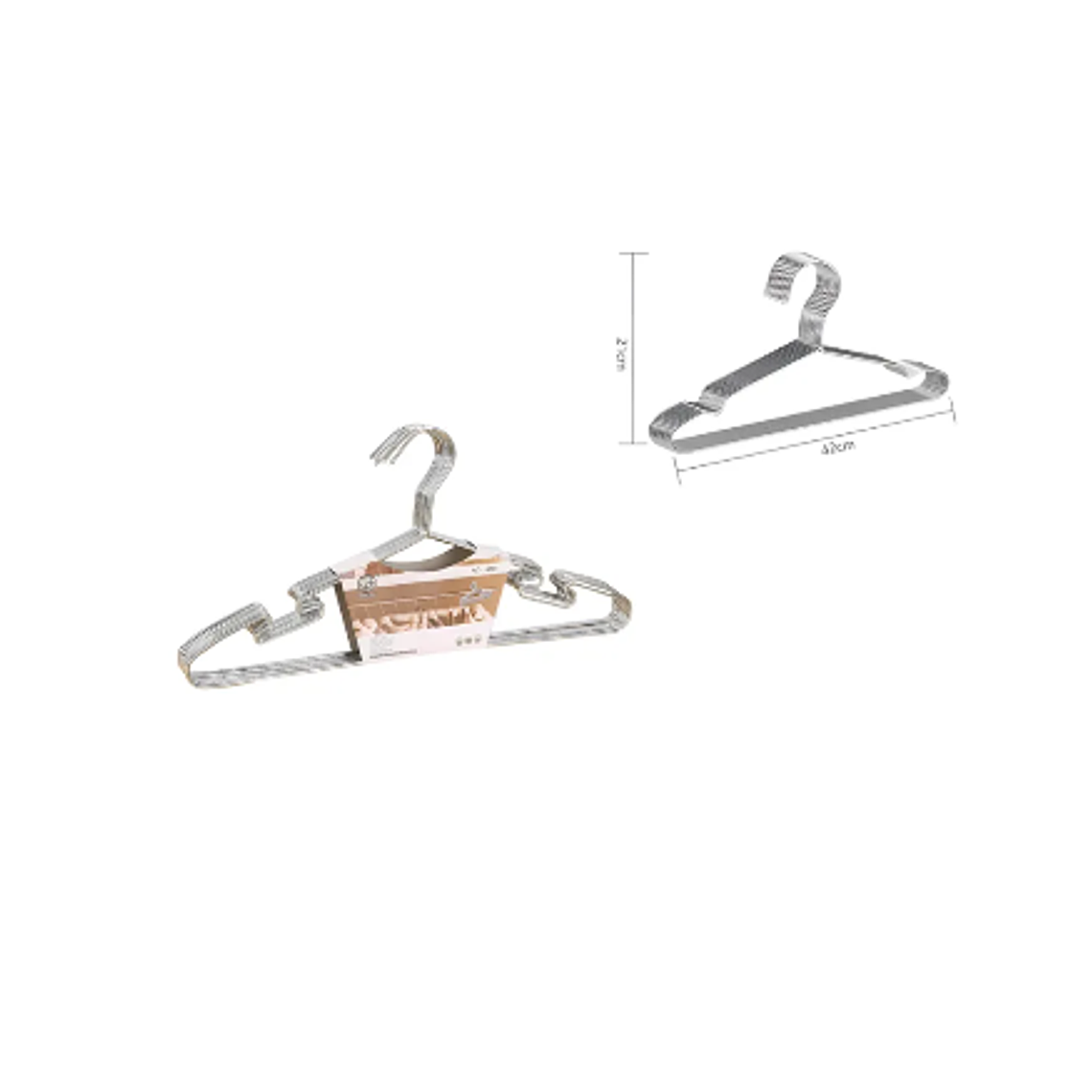 Colgador Metálico Antideslizante 42cm con Muescas 10pcs 4