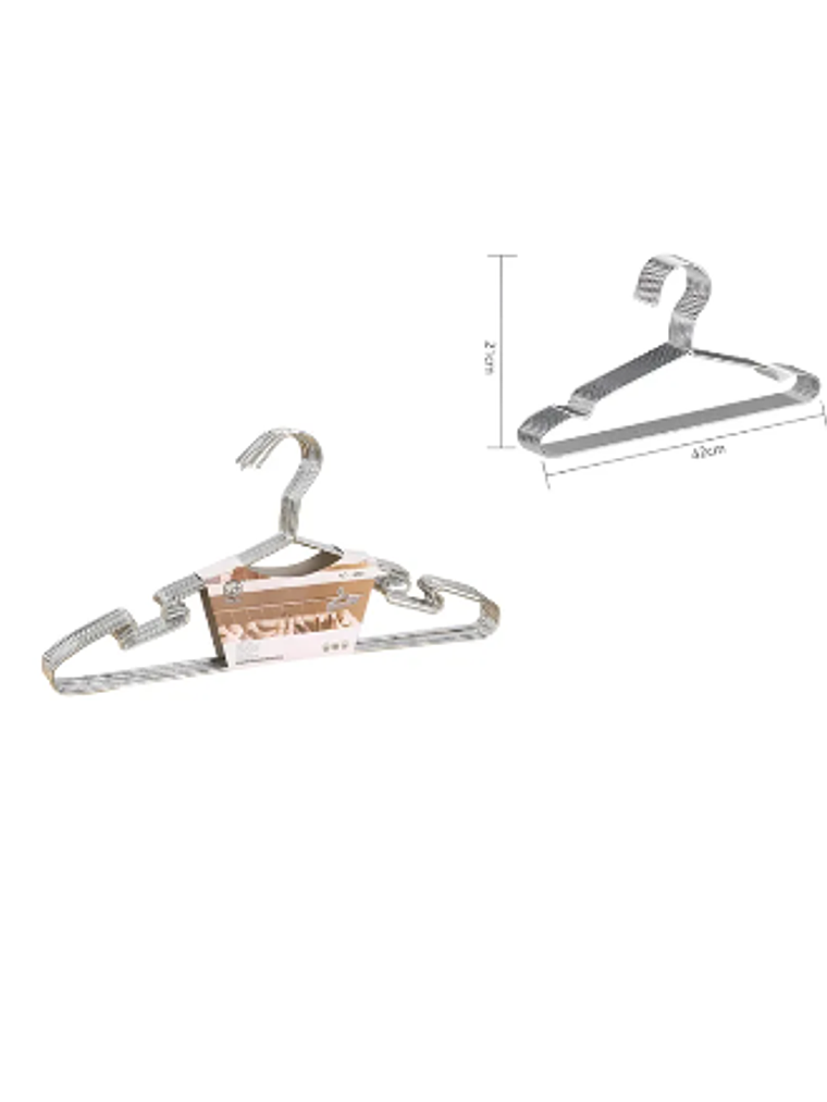 Colgador Metálico Antideslizante 42cm con Muescas 10pcs 4