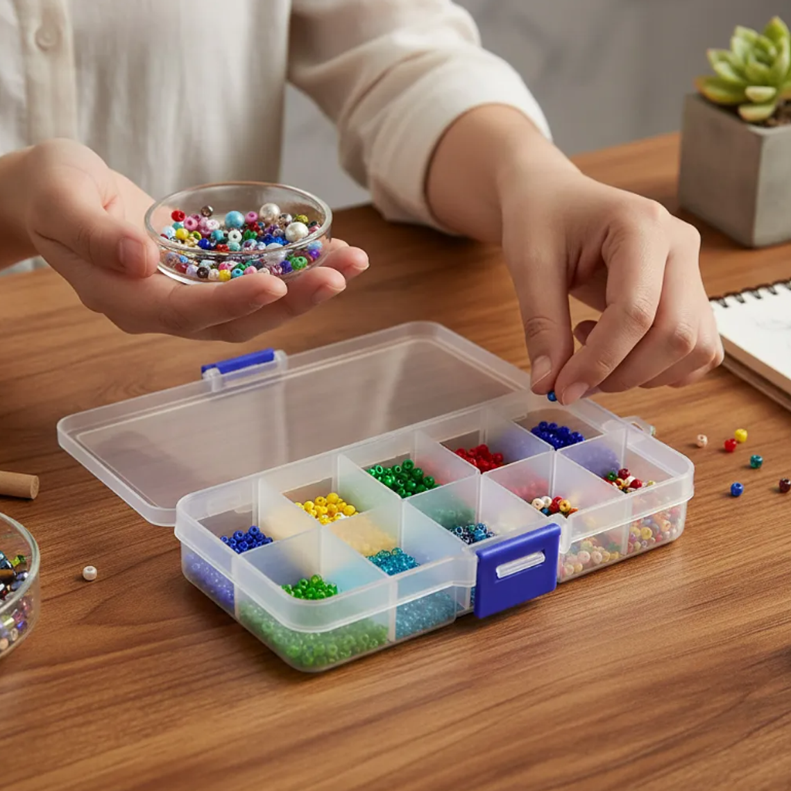 Caja Organizadora Plástica 10 Compartimentos 13x7cm 6