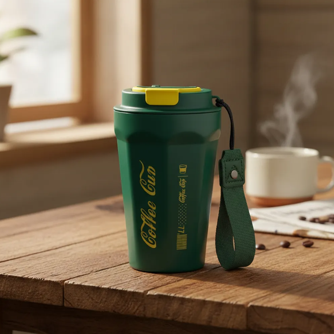 Vaso Mug Térmico Digital Con Termómetro Para Café 380ml 5