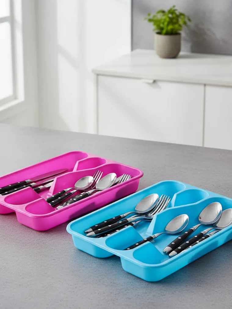 Organizador De Cubiertos Plástico Para Cajón  32.8x25.5cm 1