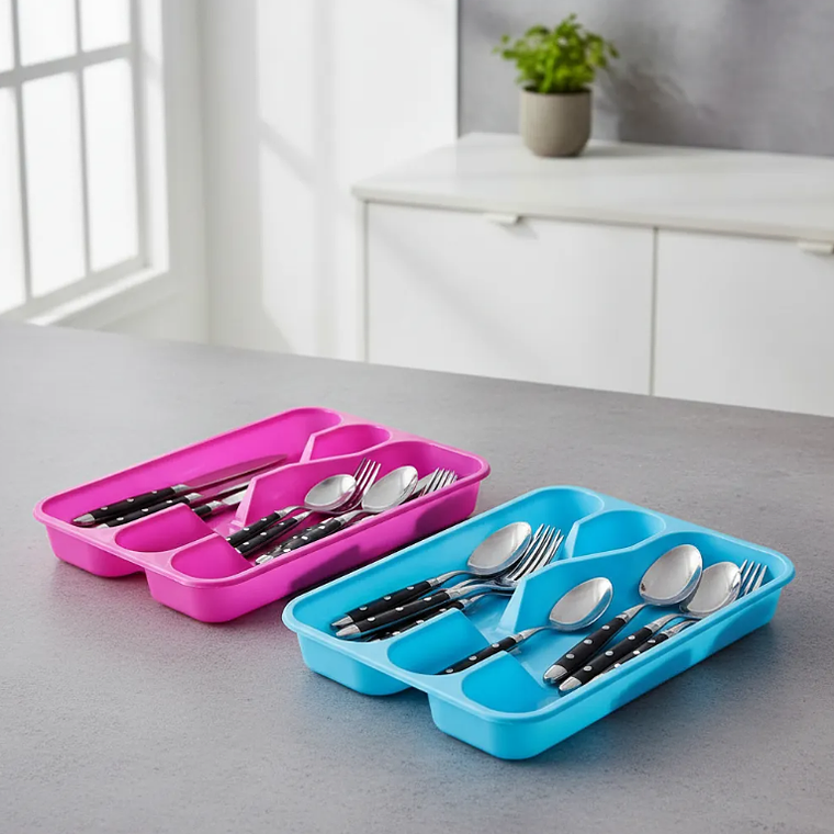Organizador De Cubiertos Plástico Para Cajón  32.8x25.5cm 1
