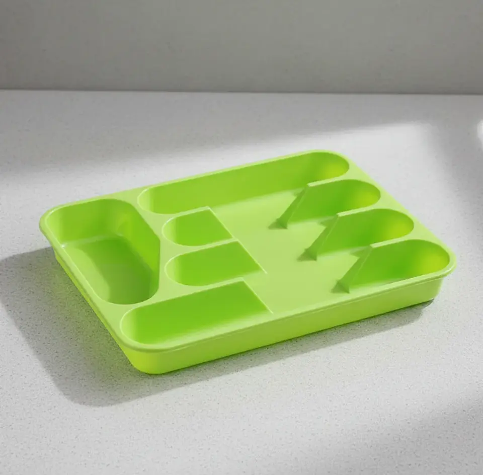 Organizador De Cubiertos Plástico Para Cajón  32.8x25.5cm 3