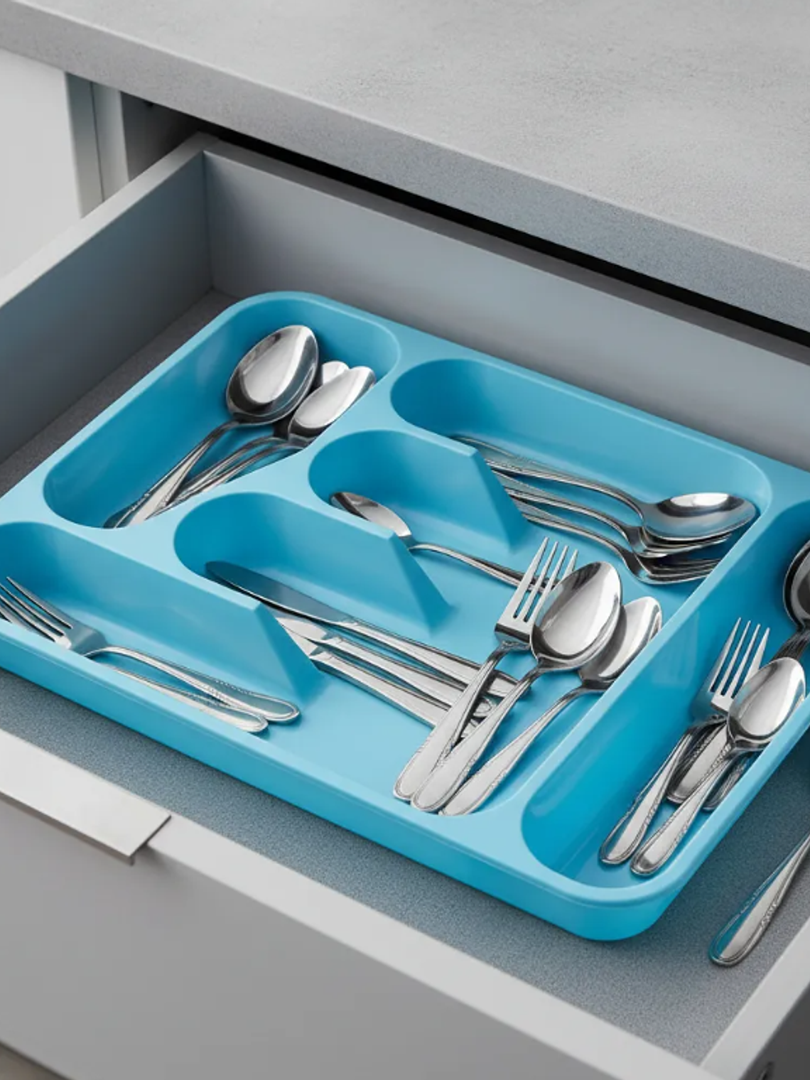 Organizador De Cubiertos Plástico Para Cajón  32.8x25.5cm 5