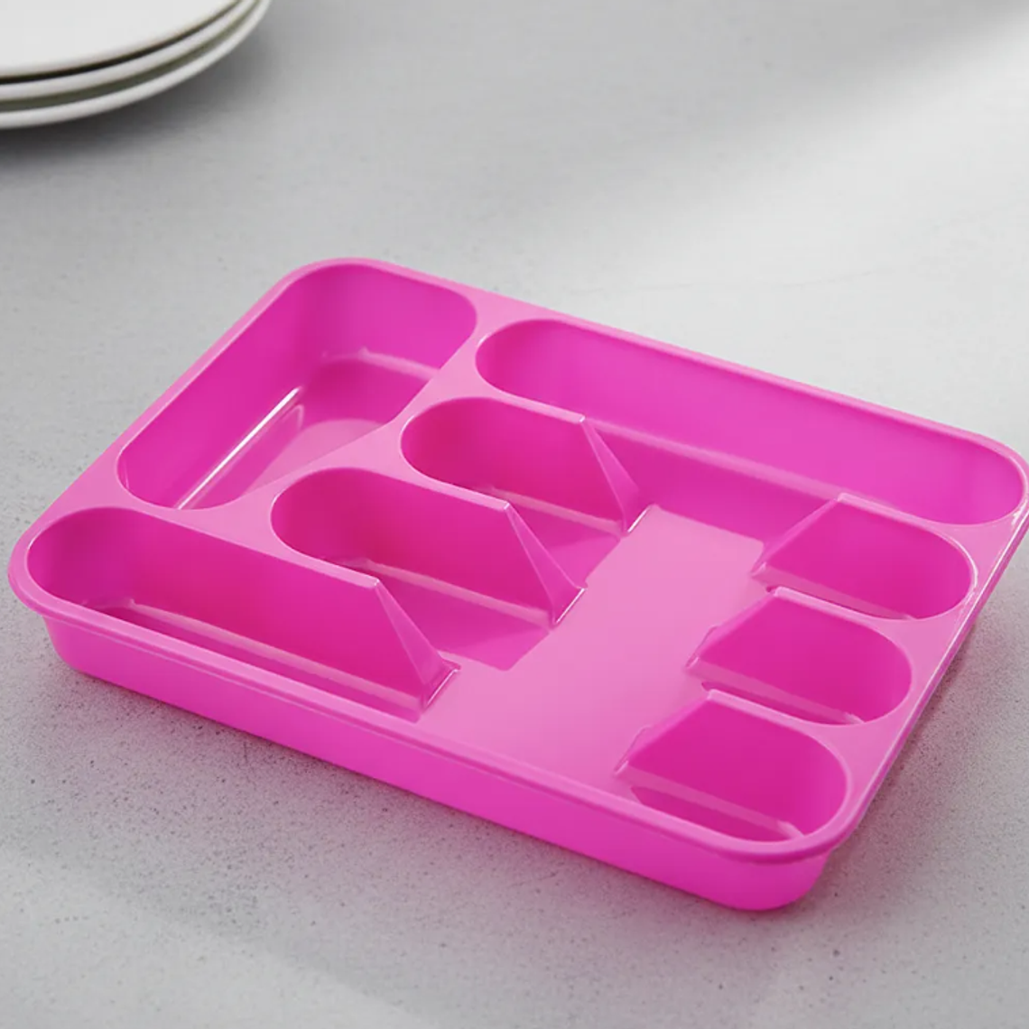 Organizador De Cubiertos Plástico Para Cajón  32.8x25.5cm 7