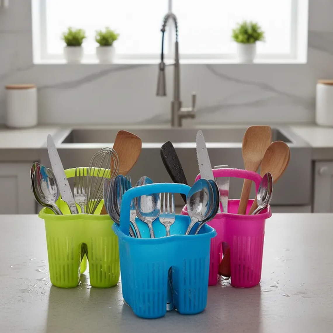 Escurridor Secador De Servicios Cubiertos Plástico  4