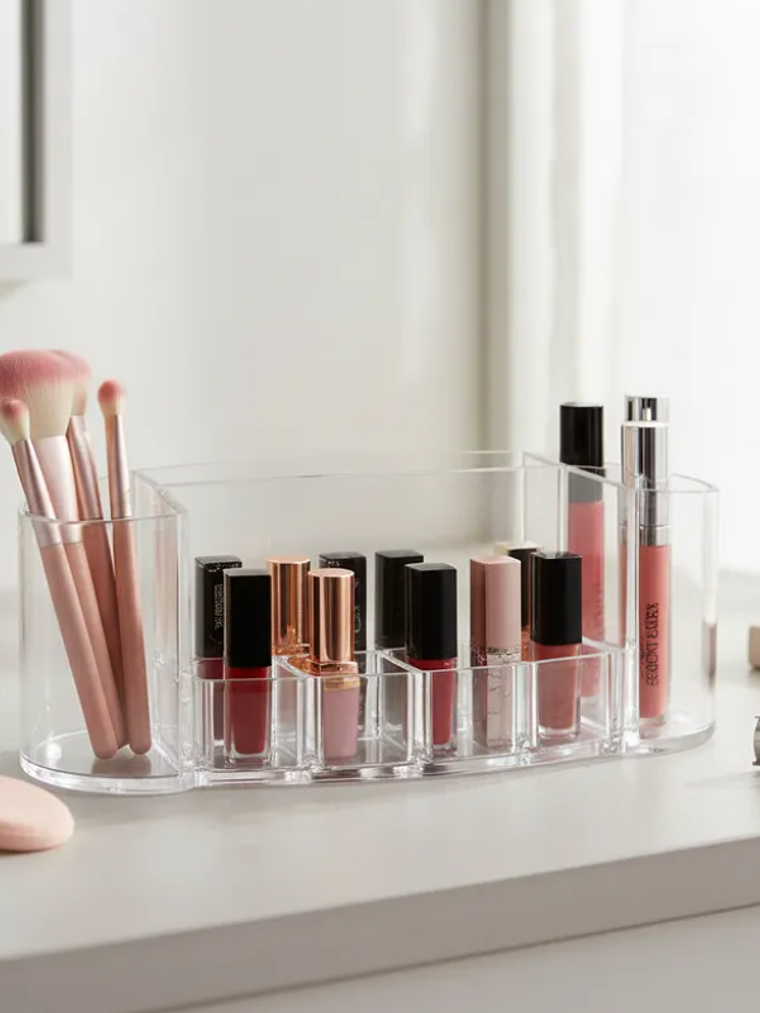 Organizador Acrílico Para Maquillaje Cosméticos Baño Escritorio 1