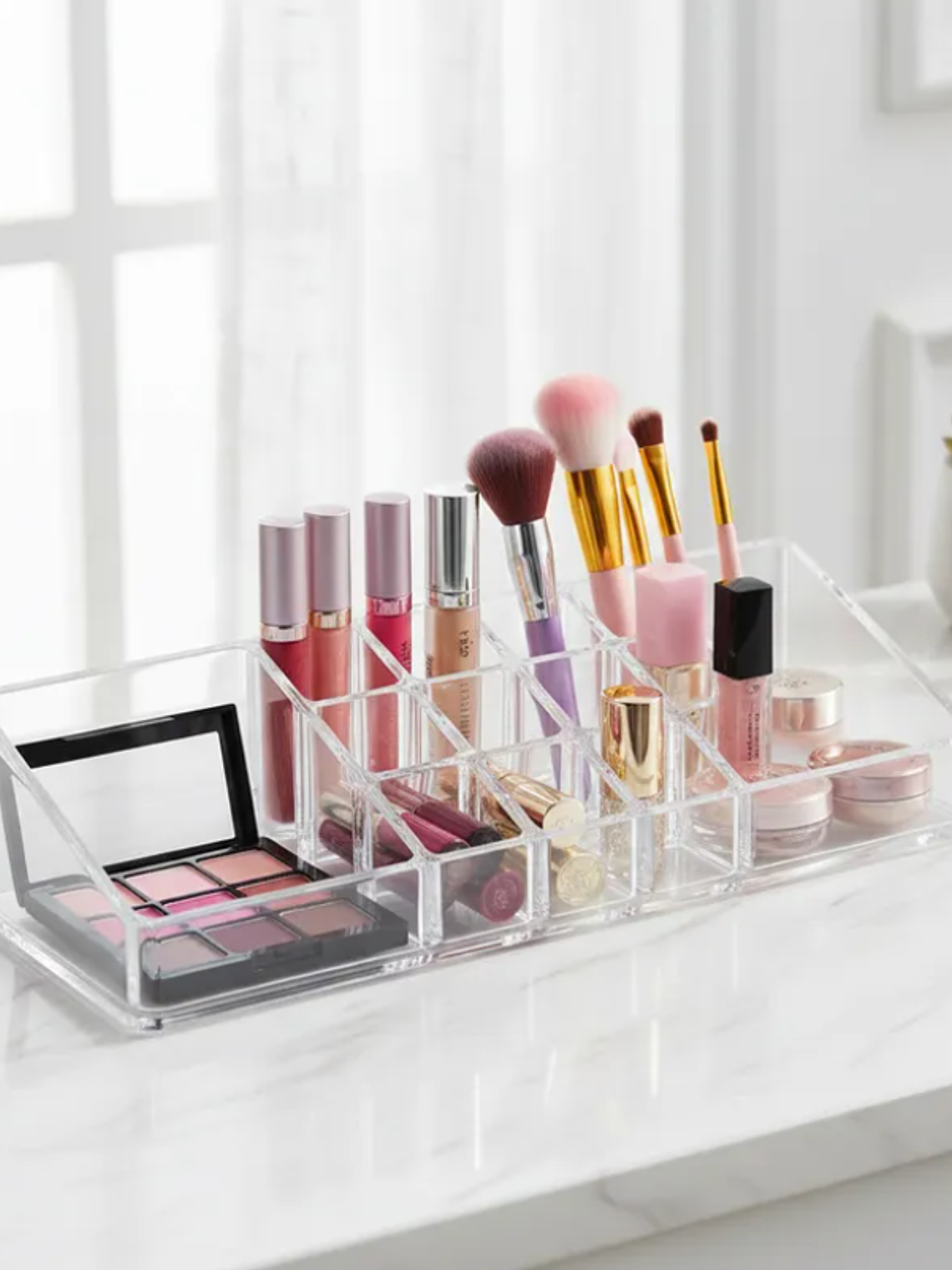 Organizador De Maquillaje Acrílico Transparente 23x15cm 1