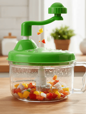 Picadora Manual De Alimentos Verduras Con Manivela 3 Cuchillas