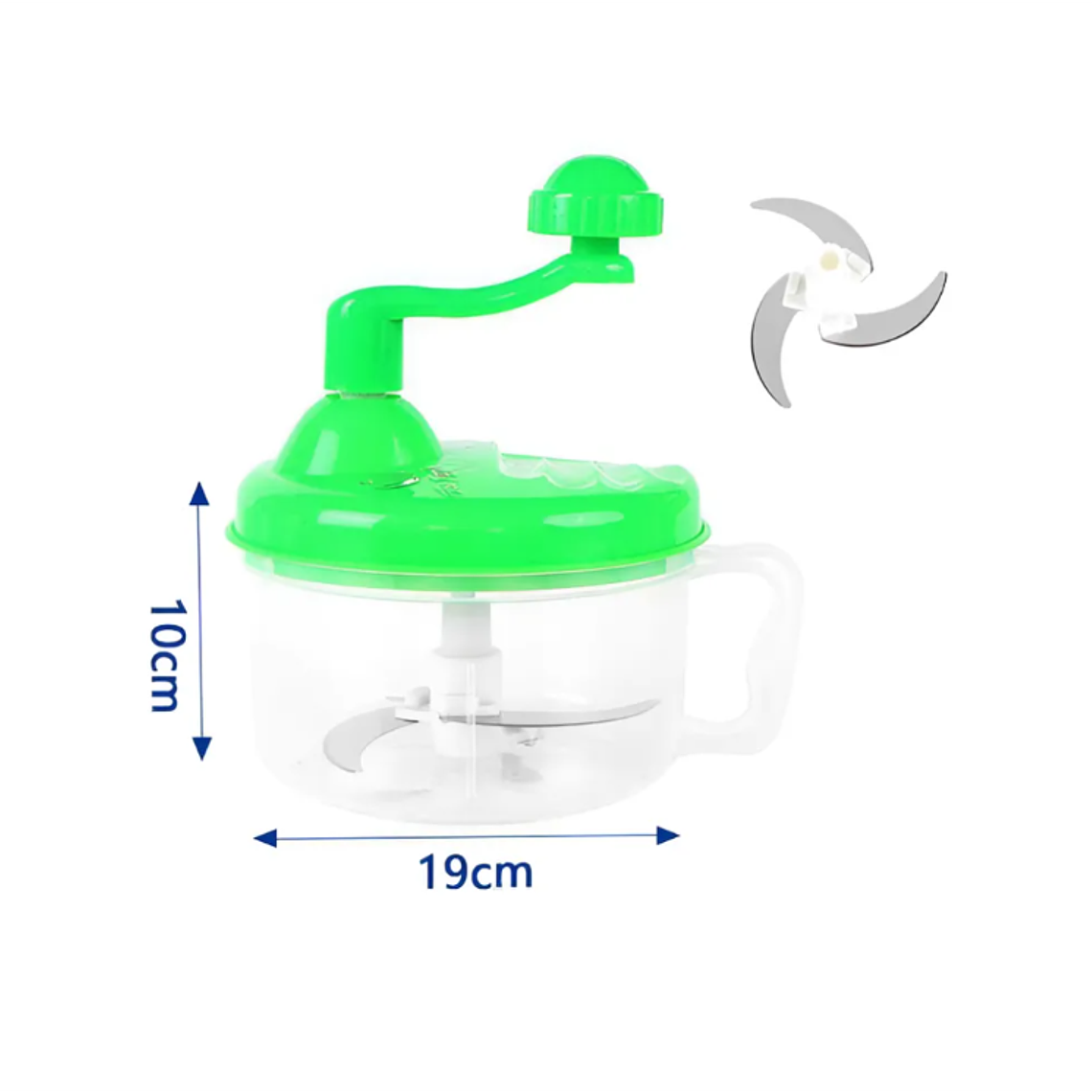 Picadora Manual De Alimentos Verduras Con Manivela 3 Cuchillas 3