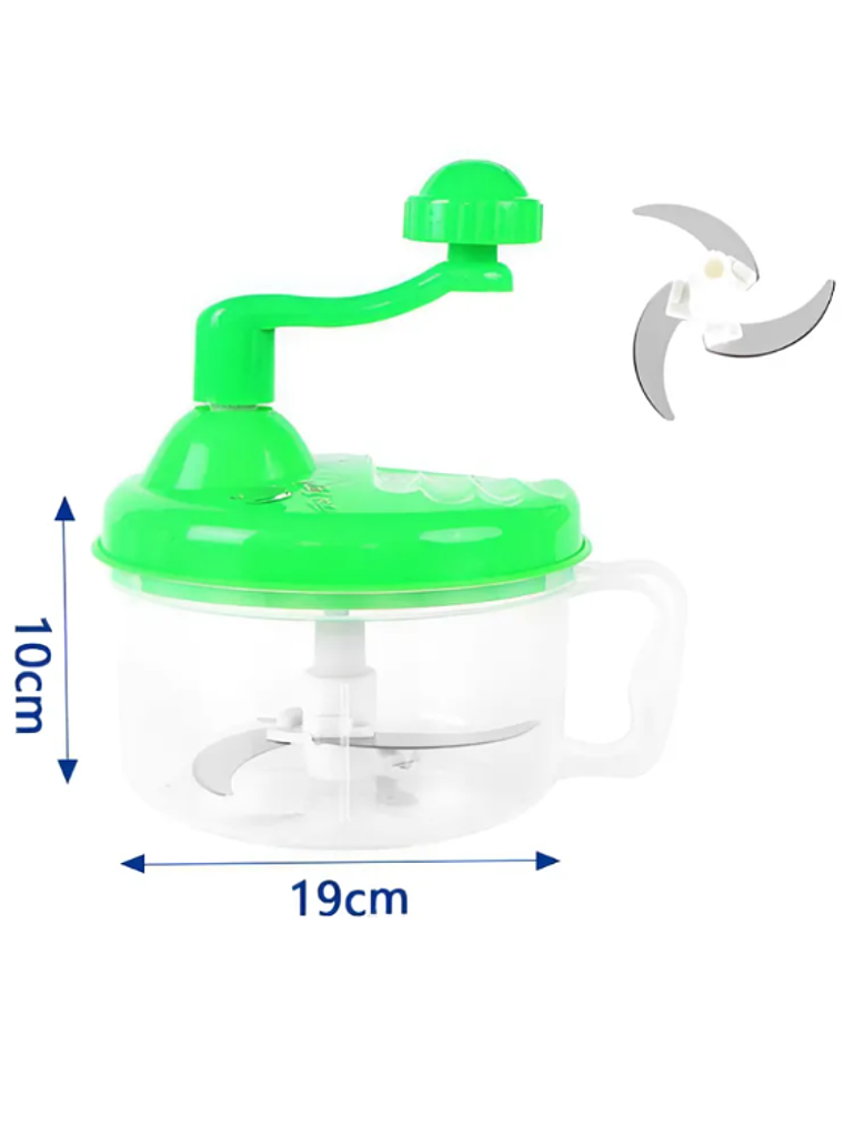 Picadora Manual De Alimentos Verduras Con Manivela 3 Cuchillas 3