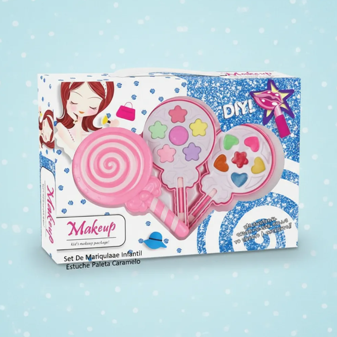 Set De Maquillaje Infantil Para Niñas Estuche Forma Paleta 1